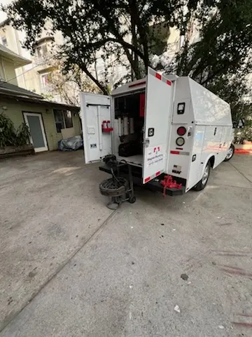 Magnet Plumbing service vehicle on-site for Water Heater Repair in Casa Linda